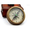 KHUMYAYAD Antique Brass Pocket Compass Handcrafted Full Functional with Leather