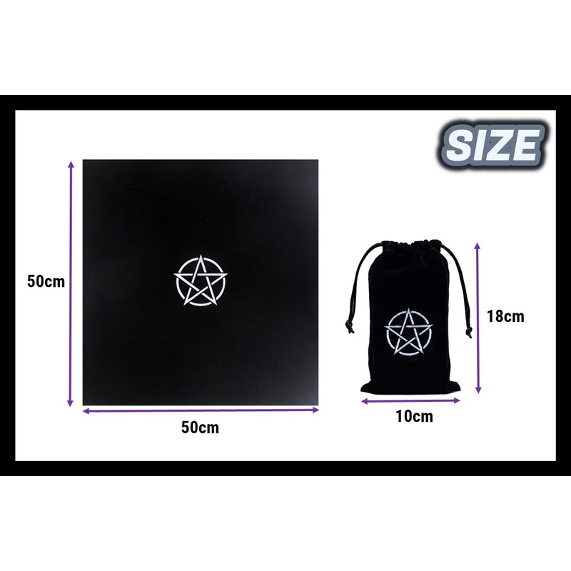 Kurop Pentagram Tarot Cloth 50cm x 50cm Pentagram Pouch Set