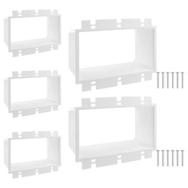 Aifeier ET 5Pcs BE3-3 Electrical Box Extender, 3-Gang Outlet Box Extender with 30 Screws, Plastic Electric Box Extension for Three Gang Power Switch Receptacles, Power Outlet Accessories (White)