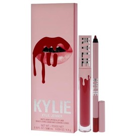 Kylie Cosmetics Kit de labios mate – 503 Bad Lil Thing para mujer – 2 unidades de lápiz labial líquido mate de 0.10 onzas, delineador de labios de 0.0