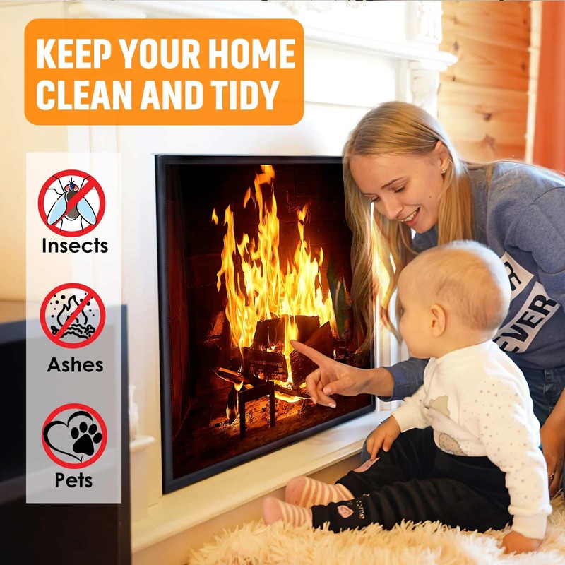 Magnetic Fireplace Draft Cover, Fireplace Blocker Blanket Stops Heat Loss,