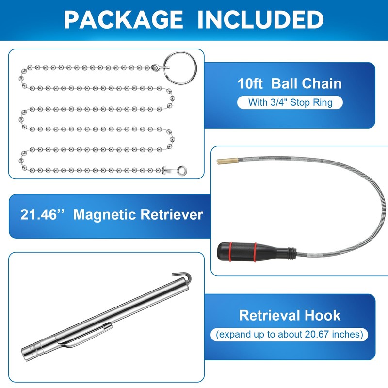 Feekoon Wet Noodle & Retriever Flexible Magnetic Pickup Tool, Bead