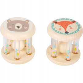 Small Foot Baby Rattles Animals in Soft Pastel Colours and Child-friendly Design, for Babies and Toddlers, 11885 Toy, White