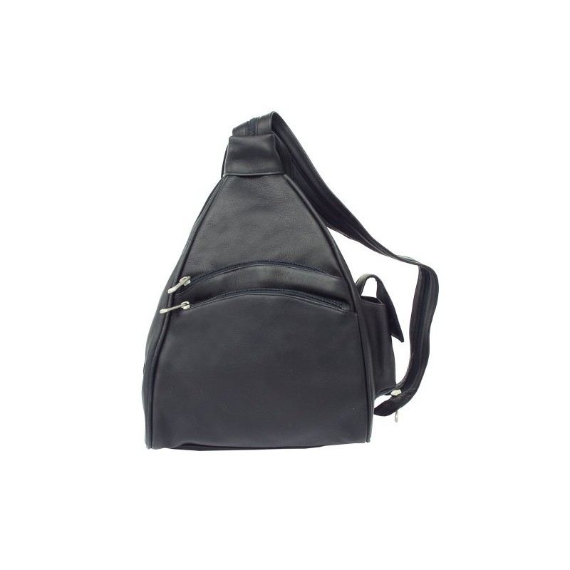 Piel Leather Two-Pocket Sling, Black, One Size