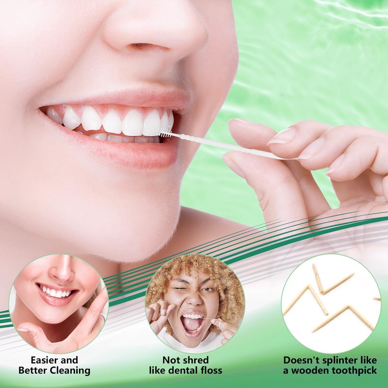 Stuzzicadenti aromatizzati alla menta, stuzzicadenti interdentali, con setole morbide, per