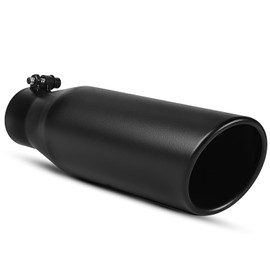 AUTOSAVER88 2.25" Inlet Black Exhaust Tips, 2 1/4 Inch Inlet 3.5in Outlet 12 in Overall Length Stainless Steel Exhaust Tip Powder Coated Finish Tailpipe