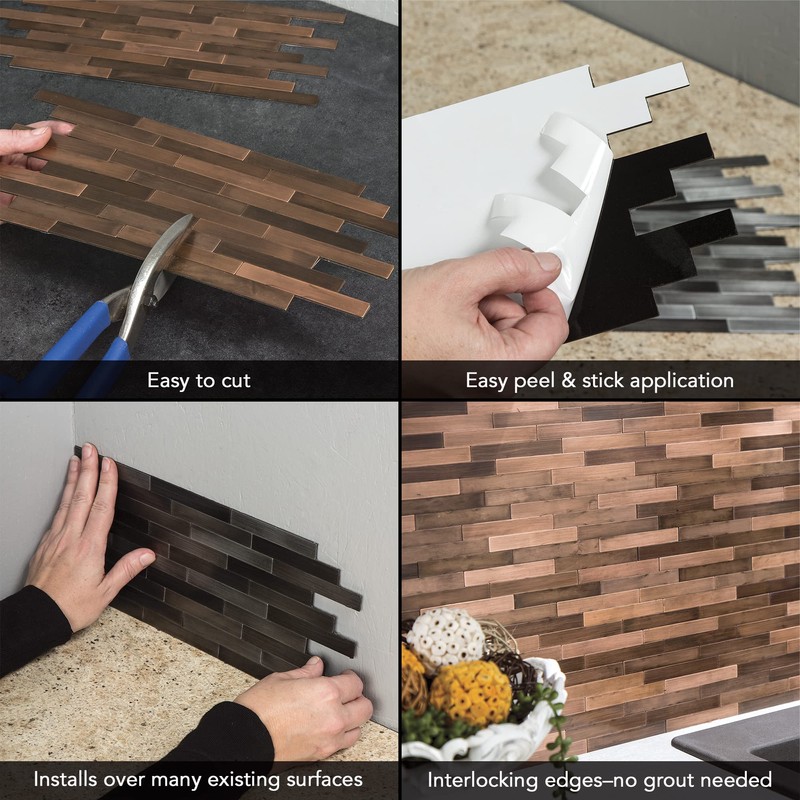 Aspect Peel & Stick Distressed Metal 23.6" x 5.9" Panel