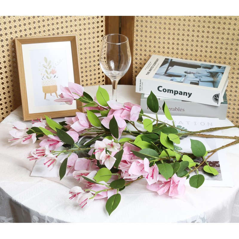 IPOPU 31" Bougainvillea Artificial Flowers 4Pcs Real Touch Bougainvillea Faux