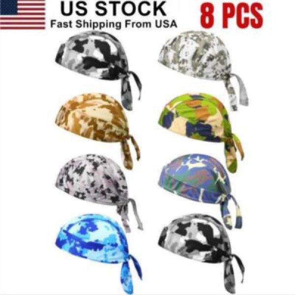 Unbranded 8 Pack Do Rag Skull Caps for Men Sweat