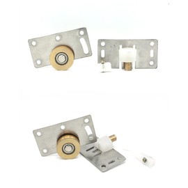 Stainless Steel Sliding Door Fittings Set of 2 Sliding Door Castors for Wardrobe, Cabinet, Window, Sliding Doors