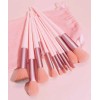 Set Brochas De Maquillaje 13 Pzs Profesional+bolsa Brocha Color Rosa