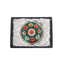 February Mountain Mother of Pearl Compact Mirror – Dual Magnification Gift for Women, Mom, Sister – Birthday or Christmas Idea (1, Imperial Bloom)