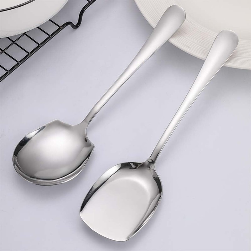 2 Pcs Large Serving Spoons Stainless Steel Large Buffet Serving