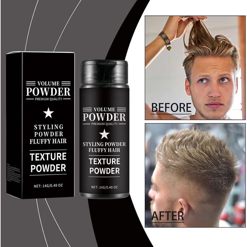 2 piezas Polvo para peinar el cabello para hombres, textura