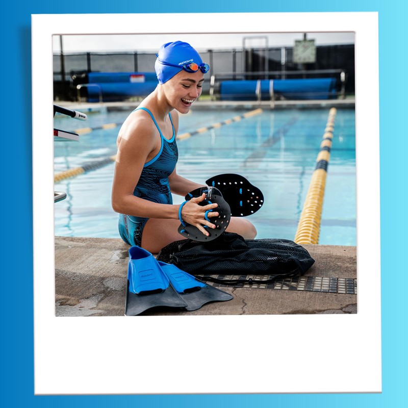 Sporti Power Swim Paddles - Swimming Training Hand Paddles -
