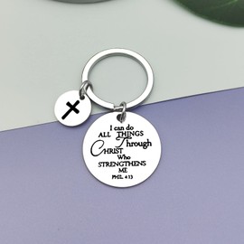 Christian Gift Keyring for Women Religious Faith Gift for Kids Teen Inspirational Keyring for Men Boys Girls Christening Baptism Keyring Bible Verse Gift for Sister Scripture First Communion Gift