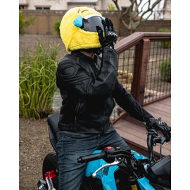 Laughing Emotion Motorcycle Helmet Cover Sleeve, Funny Yellow Full Face for Adults by Carbon Moto Gear D.I.L.L.I.G.A.F. Line