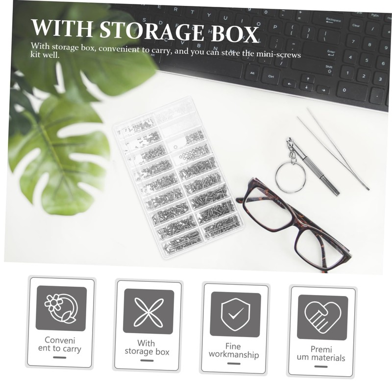WHAMVOX 1 Set Eyeglass Repair Kit Durable Screw Set with