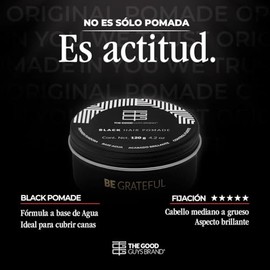 Cera para Cabello Hombre 120gr - Black Pomade | Cera con Color para Cubrir Canas | Fijación Fuerte y Brillo | Aroma Madera | Fácil de Aplicar | THE GOOD GUYS BRAND