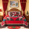 VAPUTAR King Quilt Bedding Set, Cotton Christmas Quilt Bedding Set