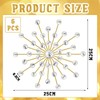 Barydat 6 Pcs Metal Rhinestones Sunburst Wall Decor Bling Crystal