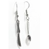 Knife (25x4mm) and Spoon (24x6mm) - Silver alloy charm dangle