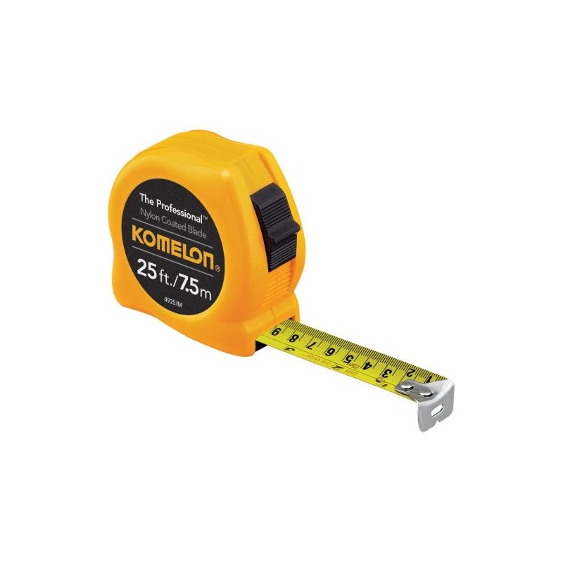 Komelon 4925IM The Professional 25-Foot Inch/Metric Scale Power Tape, Yellow
