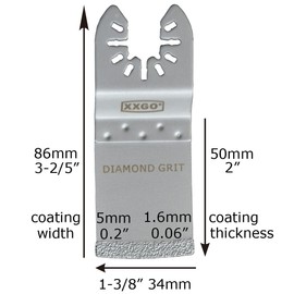 XXGO 4 Pcs Diamond Oscillating Multi Tool Blades for Removing Grit Grout XG4202S