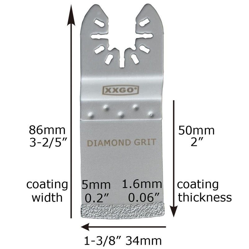 XXGO 4 Pcs Diamond Oscillating Multi Tool Blades for Removing