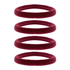 Zac's Alter Ego Set of 4 Very Large Maroon/Burgundy Jersey Endless Hair Elastics/Ponios