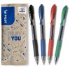 Pilot G207 Retractable Gel Rollerball, Black/Blue/Red/Green, 4 Count (Pack of