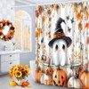 Funny Ghost Shower Curtain Fall Spooky Ghost Take Bath Bat