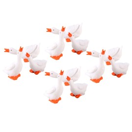12pcs Resin Big White Goose Toys Small Goose Decor Goose Figure Mini Goose Toy Miniature Goose Ornament Miniature Goose Statue Miniature Goose Figurine White
