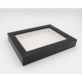 18x18 Shadowbox Gallery Wood Frames - Black DEEP Shadow Box Frame with a Display Depth of 3/4" - Shadowbox Frame includes Shatter Proof UV Acrylic Front, Acid Free Interior, and Hanging Hardware