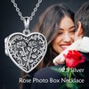 POPLYKE Heart Rose Locket Necklace 925 Sterling Silver Necklace with