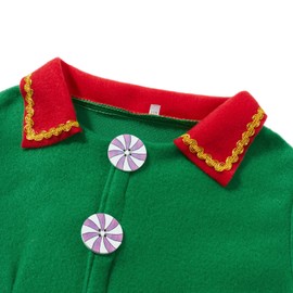 Muimray Christmas Elf Costume for Toddler Baby Boys Girls Santa's Helper Costume Outfit Xmas Clothes Top +Pants + Hat Cosplay Outfit (Girl, 4-5T)
