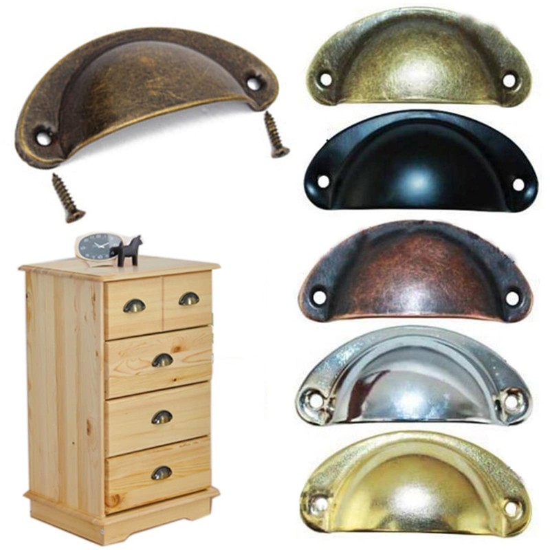 ACBBMNS 30pcs Shell Cup Handles Half Moon Vintage Cupboard Door