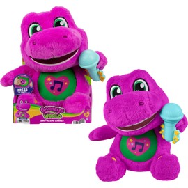 Barney World Toddler Toys by Fisher-Price, Tall Plush, 10.5 -inch Figure with Sounds, Soft Texture for Play, Kids Ages 2+ Years