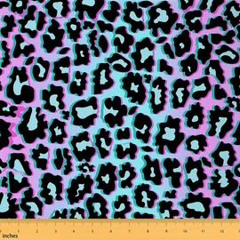 The Yard, tela de leopardo arcoíris con estampado de animales, tela impermeable, tela de piel de guepardo morado neón, textiles y decoración, tela de lujo para interiores y exteriores, 2 yardas, 72