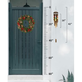 Nalulu Piney Bamboo Wind Chimes - Outdoor Wood Wooden Windchimes, Tropical Design with Coconut Crown, Handcrafted with Calming Deep Tones, Ideal Home Decor or Gift for Any Occasion