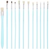 12Pcs Art Paint Brushes Drawing Fan Shaped Artist Brush Long