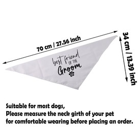 PWHAOO 1 Piece Best Friend of The Bride/Groom Wedding Tie-On Dog Bandana Wedding Dog Bandana Wedding Dog Gift (The Groom D)