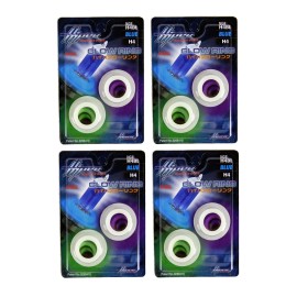 Hiper Blue Glow Rings (4pr) for H4 Headlight Bulbs Unique Custom Look Angry Eyes