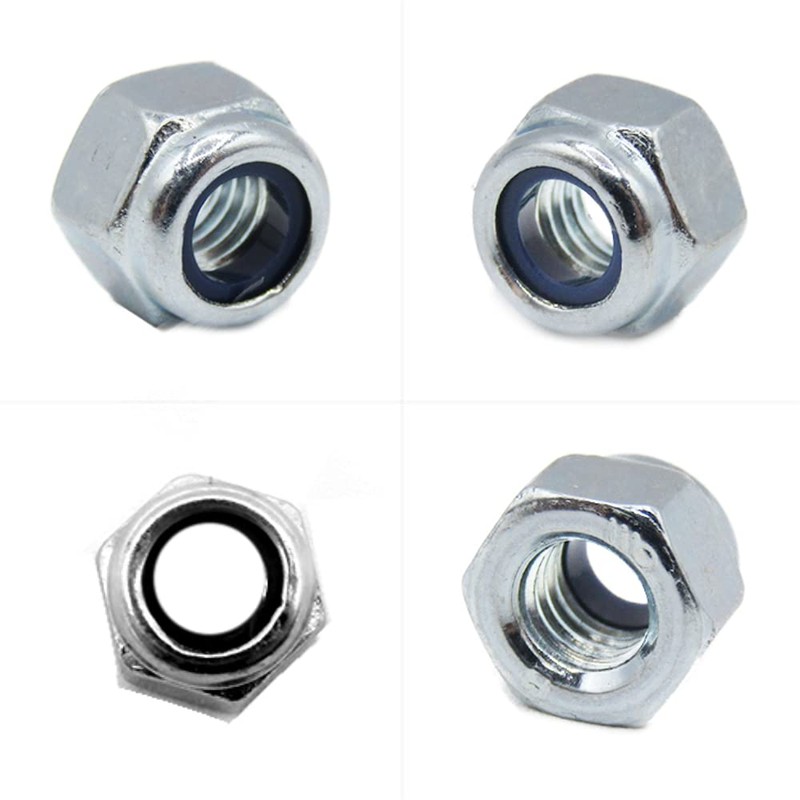 M5 Nyloc Steel Nuts, 5mm Self Locking Nuts with Nylon