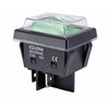 Rocker Switch Green with Waterproof Cover, 30 A 250 ~