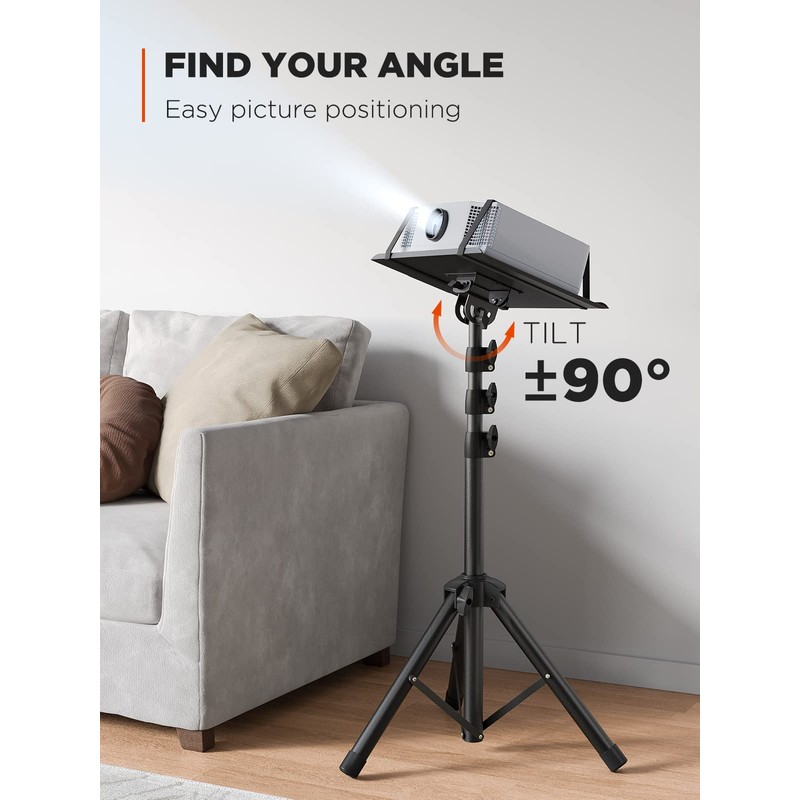 AMADA HOMEFURNISHING Foldable Projector Tripod, Multipurpose Laptop Stand with Removable