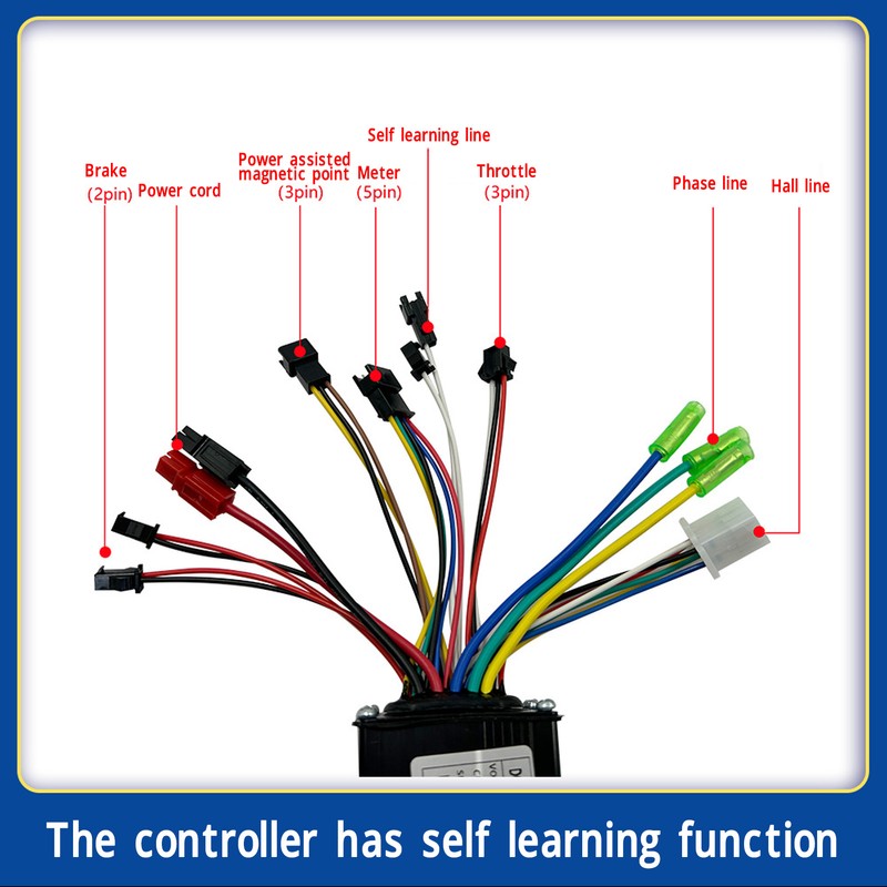 36V 48V Electric Bike Conversion Kit 17A 3 Mode Controller