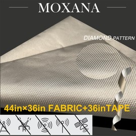 MOXONA Faraday Fabric Kit (44"W × 36"L Fabric + 36"L Tape).Multi-Purpose Conductive Cloth.Premium Soft Material Easy to Cut for DIY Faraday Bags