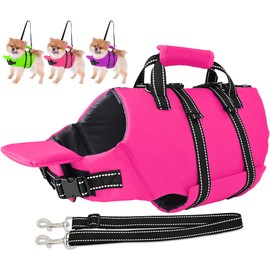 Fragralley Dog Life Jacket with Self-Locking Zipper, High-Buoyancy Ripstop Dog Swimming Vest, Floating Vest with Rescue Handle for Swimming and Boating, PFD Available for Small, Medium, and Large Dogs