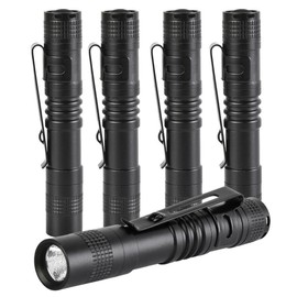 Cussity 5 Pcs LED Medical Penlight, Q5 Small Waterproof Penlight Flashlight 400 Lumen Tactical Torch with Clip for Nurse Doctor
